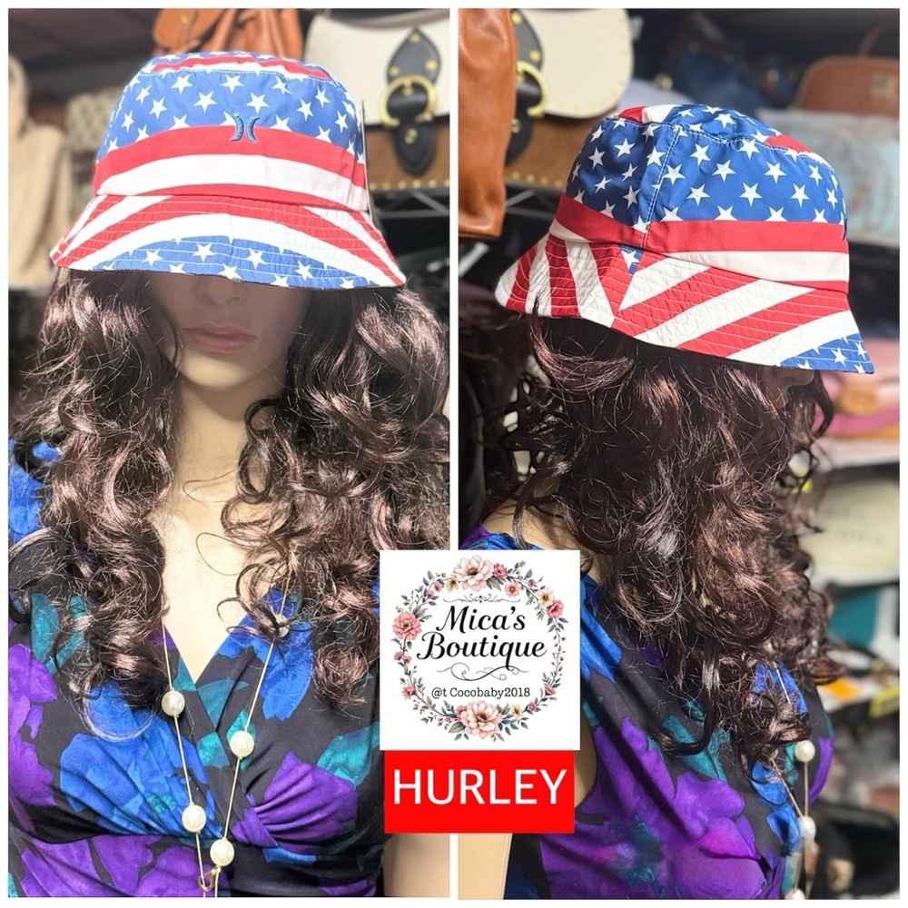 🆕HURLEY Unisex Patriotic Flag Bucket Hat - Red, White & Blue - Picture 4 of 17